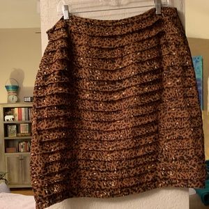 Larry Levine Animal Print pleated skirt